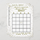 Brautparty Bingo | Gold Confetti Einladung Pos (Vorne/Hinten)
