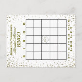 Brautparty Bingo | Gold Confetti Einladung Pos (Rückseite)