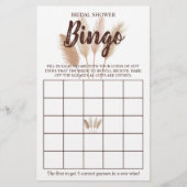 Brautparty Bingo Pampas Grass Game Card Flyer (Vorne)