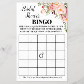 Brautparty Bingo Pink Blume Spielkarte Flyer (Vorne)
