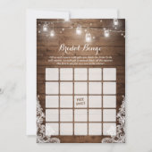 Brautparty Bingo Spiel Rustikale String Lights Lac (Vorderseite)