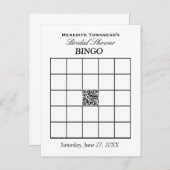Brautparty Bingo Typografie Einfache Schlichte QR Einladungspostkarte (Vorne/Hinten)