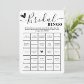 Brautparty Bingo Wedding Elegante Kalligraphie Einladung (Stehend Vorderseite)