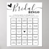 Brautparty Bingo Wedding Elegante Kalligraphie Poster (Vorne)