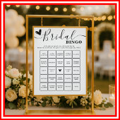 Brautparty Bingo Wedding Elegante Kalligraphie Poster