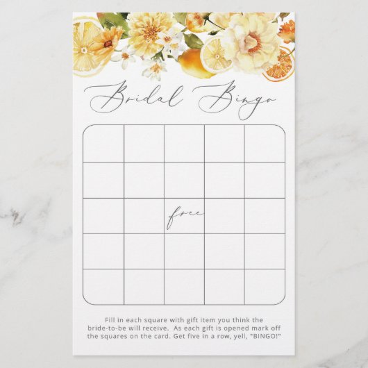 Brautparty-Bingospiel Wasserfarben (Vorderseite)