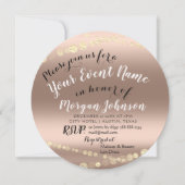 Brautparty Birthday Confetti Rose Gold Einladung (Vorderseite)