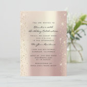 Brautparty Birthday Coral Confetti Blush Black Einladung (Stehend Vorderseite)