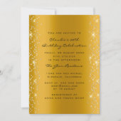 Brautparty Birthday Coral Confetti Gold Black Einladung (Vorderseite)