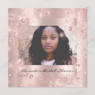 Brautparty Birthday Rose Crystals Foto Einladung