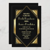 Brautparty Black Gold Einladung (Vorne/Hinten)