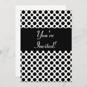 Brautparty Black Polka Dots Custom Einladungen (Vorne/Hinten)