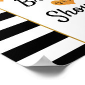 Brautparty Black & White Strips King & Queen Poster (Ecke)