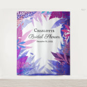 Brautparty Blätter Tropische Wasserfarbe Hintergru Wandteppich (Vorderseite)