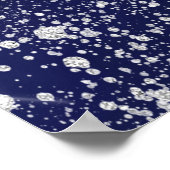 Brautparty Blau silber Glitzer strahlender Empfang Poster (Ecke)