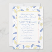 Brautparty Blau und Gelb Einladung (Vorderseite)