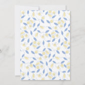 Brautparty Blau und Gelb Einladung (Rückseite)