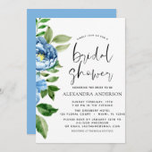 Brautparty Blauer Blumengarten Blume Einladung (Vorne/Hinten)