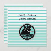 Brautparty "Blauer Fleck" für das Schiff Einladung (Vorne/Hinten)