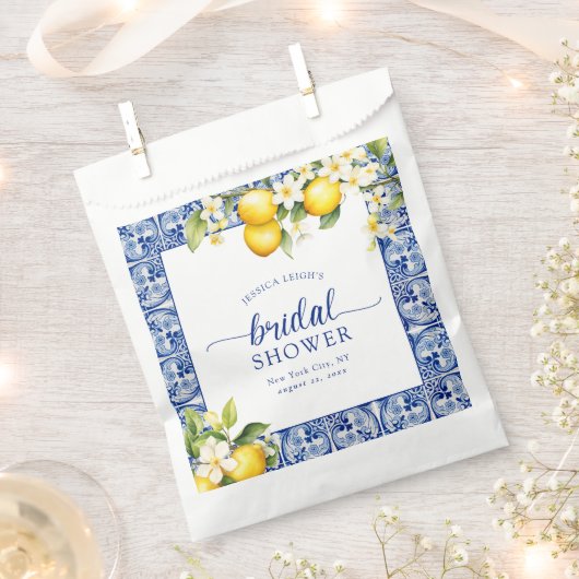 Brautparty Blauer Mittelmeerlemon Geschenktütchen (Ausgeschnitten)