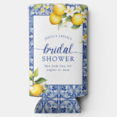 Brautparty Blauer Mittelmeerlemon Selters Dosenkühler (Rückseite)