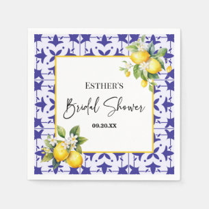 Brautparty Blauer Mittelmeerraum Serviette