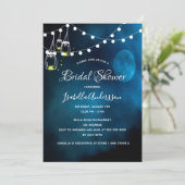 Brautparty blauer Mond Einladung (Stehend Vorderseite)