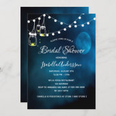 Brautparty blauer Mond Einladung (Vorne/Hinten)