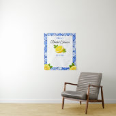 Brautparty Blauer Tile Lemon Wandteppich (Beispiel)