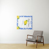 Brautparty Blauer Tile Lemon Wandteppich (Beispiel (Horizontal))