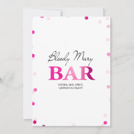 Brautparty Bloody Mary Bar Sign | Rosa Confetti Einladung