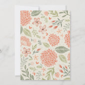 Brautparty Bloral Blush Pink Grüne Einladung (Rückseite)