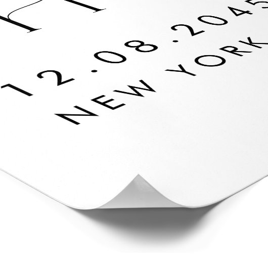 Brautparty Blue and White Hydrangeas - Willkommen Poster (Ecke)