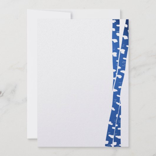 Brautparty Blue Birch Tree Einladung (Rückseite)