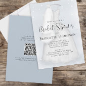 Brautparty Blue Elegante Script Hochzeitskleid Einladung