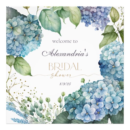 Brautparty Blue Hydrangeas personalisieren - Willk Fotodruck (Vorne)