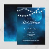 Brautparty Blue Moon Lichter Saiten Einladung Postkarte (Vorne/Hinten)