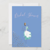 Brautparty Blue Pink White Simple Einladung (Vorderseite)