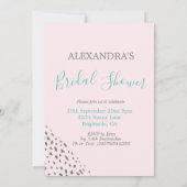 Brautparty Blue Pink White Simple Einladung (Rückseite)