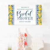 Brautparty Blue Tile Lemon - Mittelmeer Willkommen Banner (Insitu)