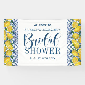 Brautparty Blue Tile Lemon - Mittelmeer Willkommen Banner