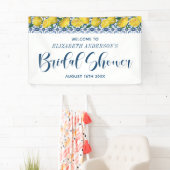 Brautparty Blue Tile Lemon - Mittelmeer Willkommen Banner (Insitu)