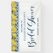 Brautparty Blue Tile Lemon - Mittelmeer Willkommen Banner (Vertikal)