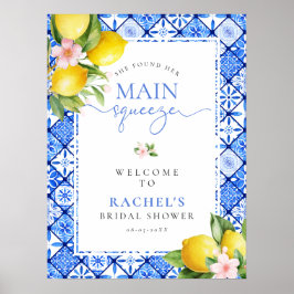 Brautparty "Blue Tile" von Lemon Poster