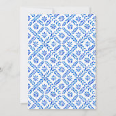 Brautparty "Blue Tiles" Einladung (Rückseite)