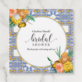 Brautparty Blue Tiles Geschenkanhänger (Vorderseite)