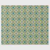 Brautparty Blue Tiles Geschenkpapier (Flach)