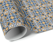 Brautparty Blue Tiles Geschenkpapier (Rolleneckpunkt)