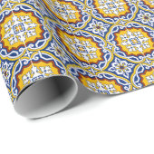 Brautparty Blue Tiles Geschenkpapier (Rolleneckpunkt)