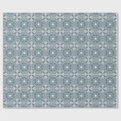 Brautparty Blue Tiles Geschenkpapier (Flach)